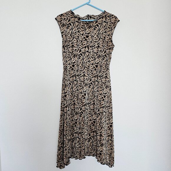 Women's Vintage 90s Midi Dress Plant Abstract Printed Y2k‎ Style No size tag - Picture 1 of 6